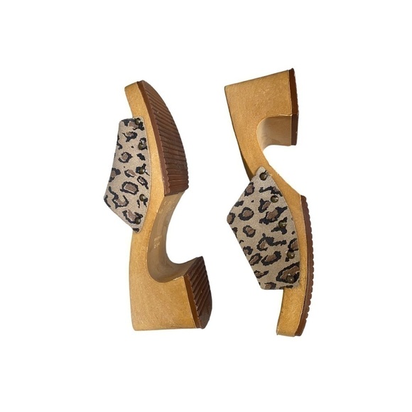 The Leather Collection Leopard Clogs | Size: 8 - Picture 4 of 11